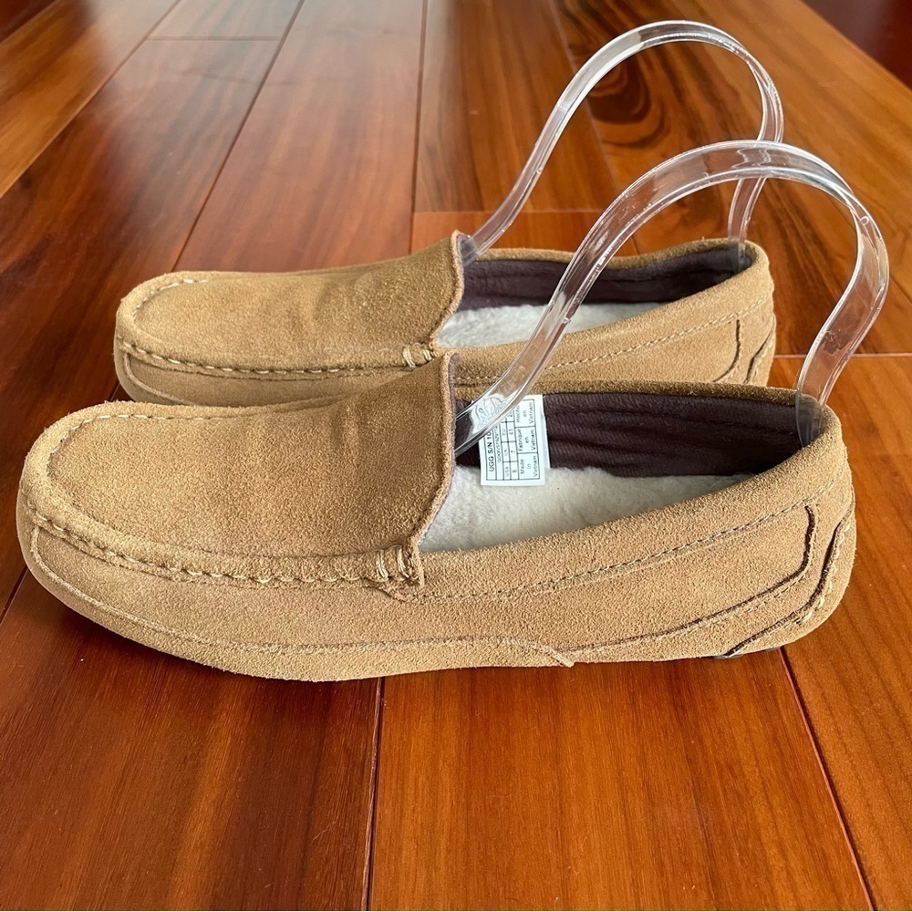 UGG Alder Faux Shearling Lined Suede Camel Slipper Shoes Size 8 - Picture 5 of 12